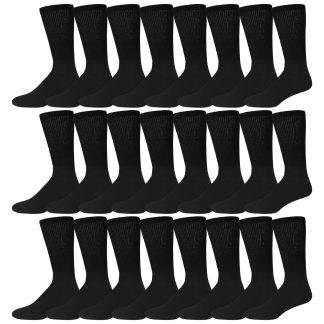 60 Pairs of Diabetic Neuropathy Cotton Crew Socks (Black)